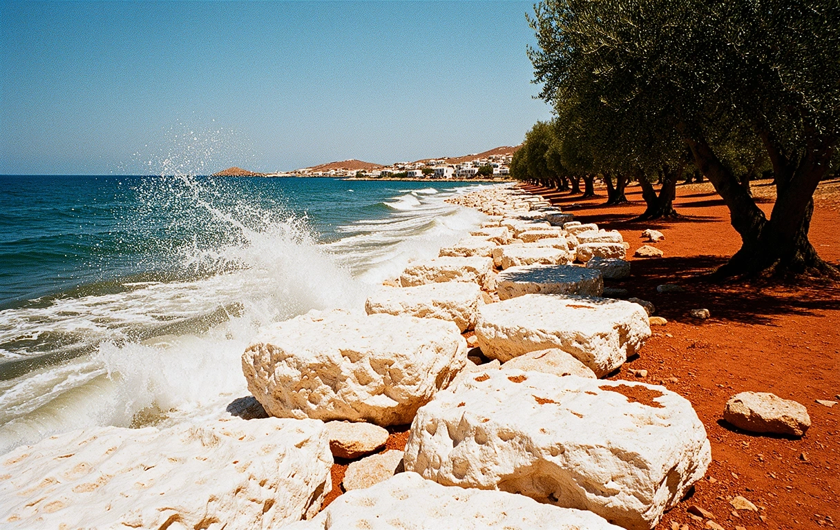 Powerful Aegean Sea waves